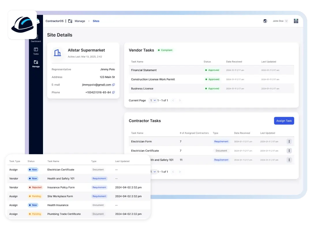 ContractorOS - Digitize, Centralize and Automate Contractor Compliance Management